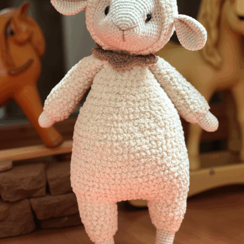 El Yapımı Organik Pamuk Amigurumi Kuzu Pamuk